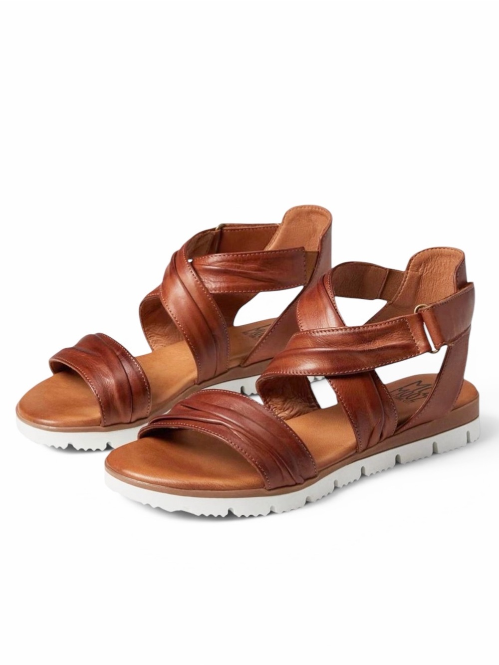 Miz Mooz Sara Women's Brown Leather Crisscross Sandals